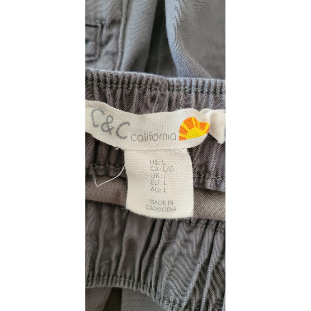 C&C California Womens Cargo Pants L Grey Casual Trousers Athleisure Lightweight - Picture 3 of 5